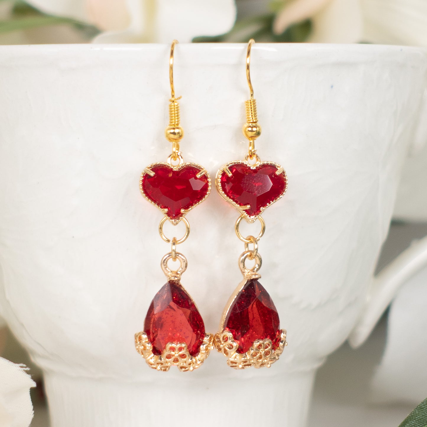 Boucles d'oreilles Heart Ruby