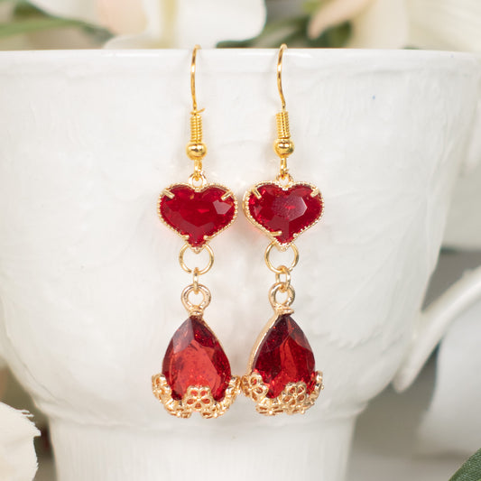 Boucles d'oreilles Heart Ruby