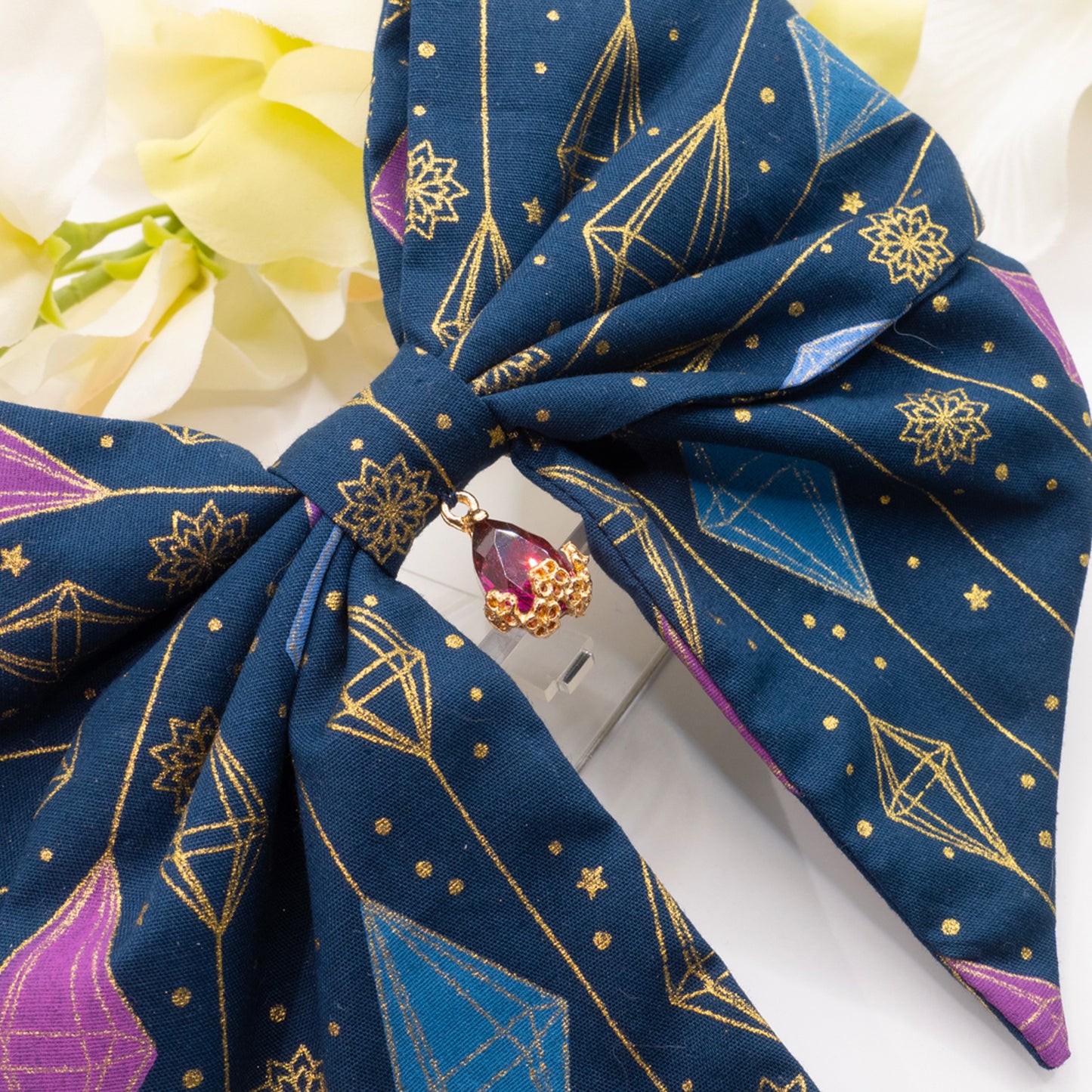 Nœud Blue Diamond (Cristal fuchsia)