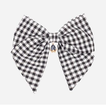 Nœud Vichy Noir (Cristal Gris)