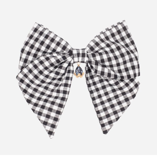 Nœud Vichy Noir (Cristal Gris)