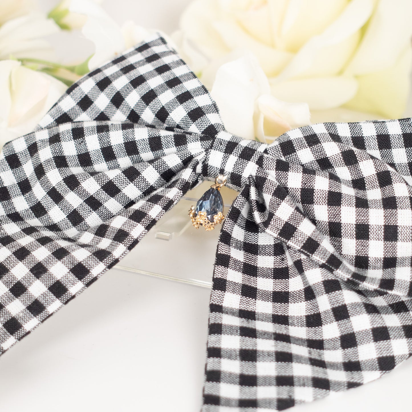 Nœud Vichy Noir (Cristal Gris)