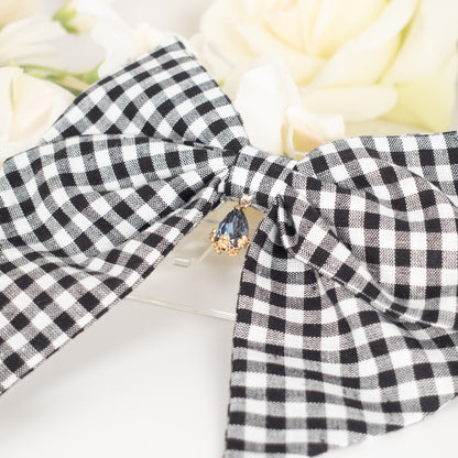 Nœud Vichy Noir (Cristal Gris)