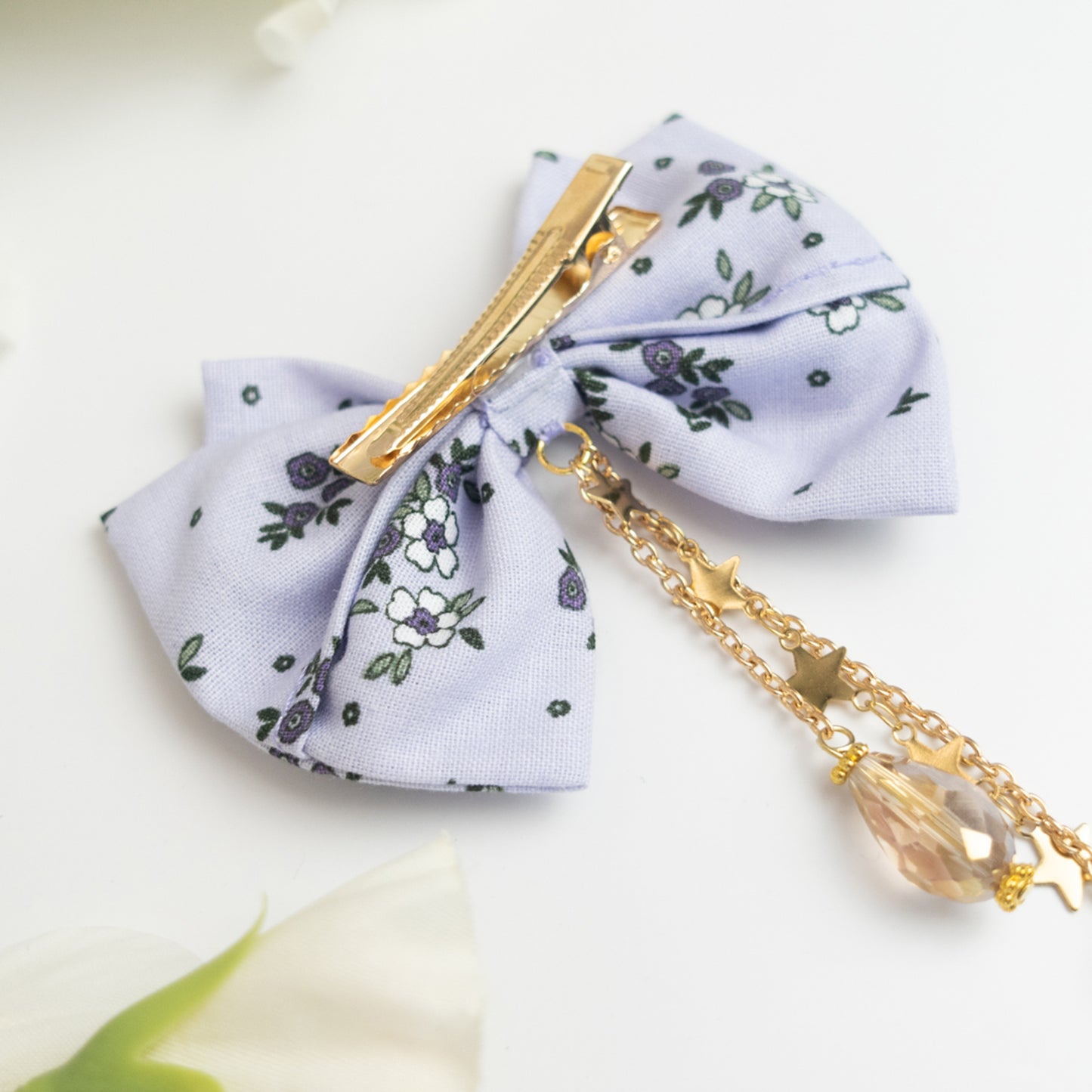 Nœud Sweet Lilas (Cristal & étoiles)