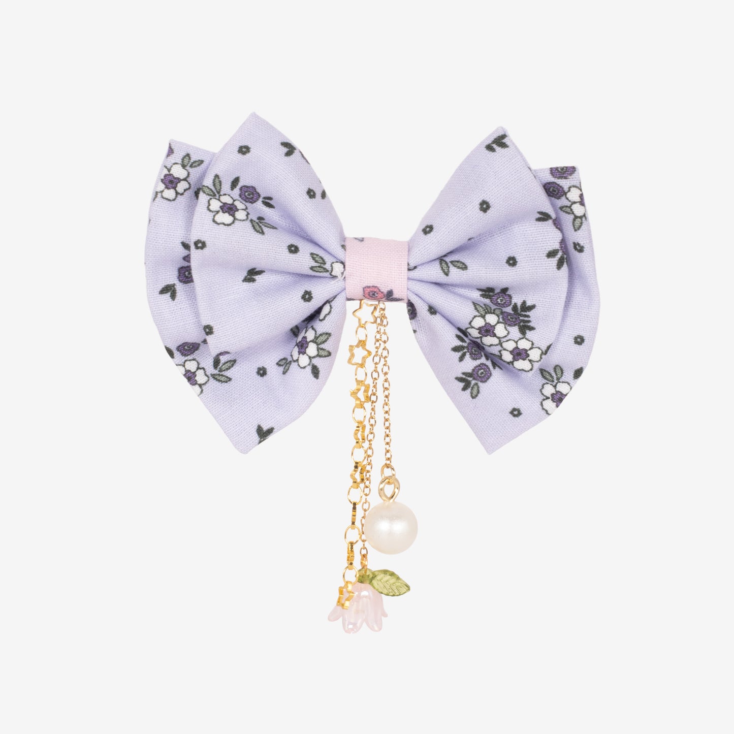 Nœud Sweet Lilas (Fleur & Perle)