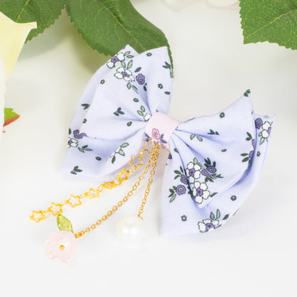 Nœud Sweet Lilas (Fleur & Perle)